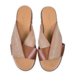 NR Rapisardi Firenze Espadrille Platform Sandals Women Tan Leather EU 41 US 10.5